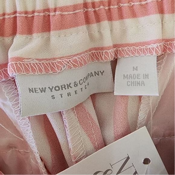 NEW YORK & COMPANY Pink Striped Palazzo Wide Leg Pants Womens Size Medium M - Picture 9 of 9